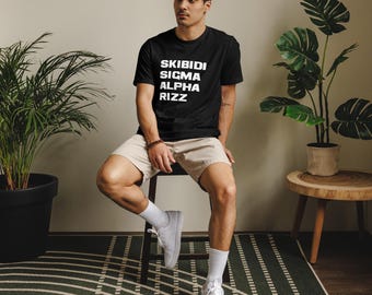 Maglietta Skibidi Sigma Alpha Rizz: maglietta ecologica unisex per ragazzi