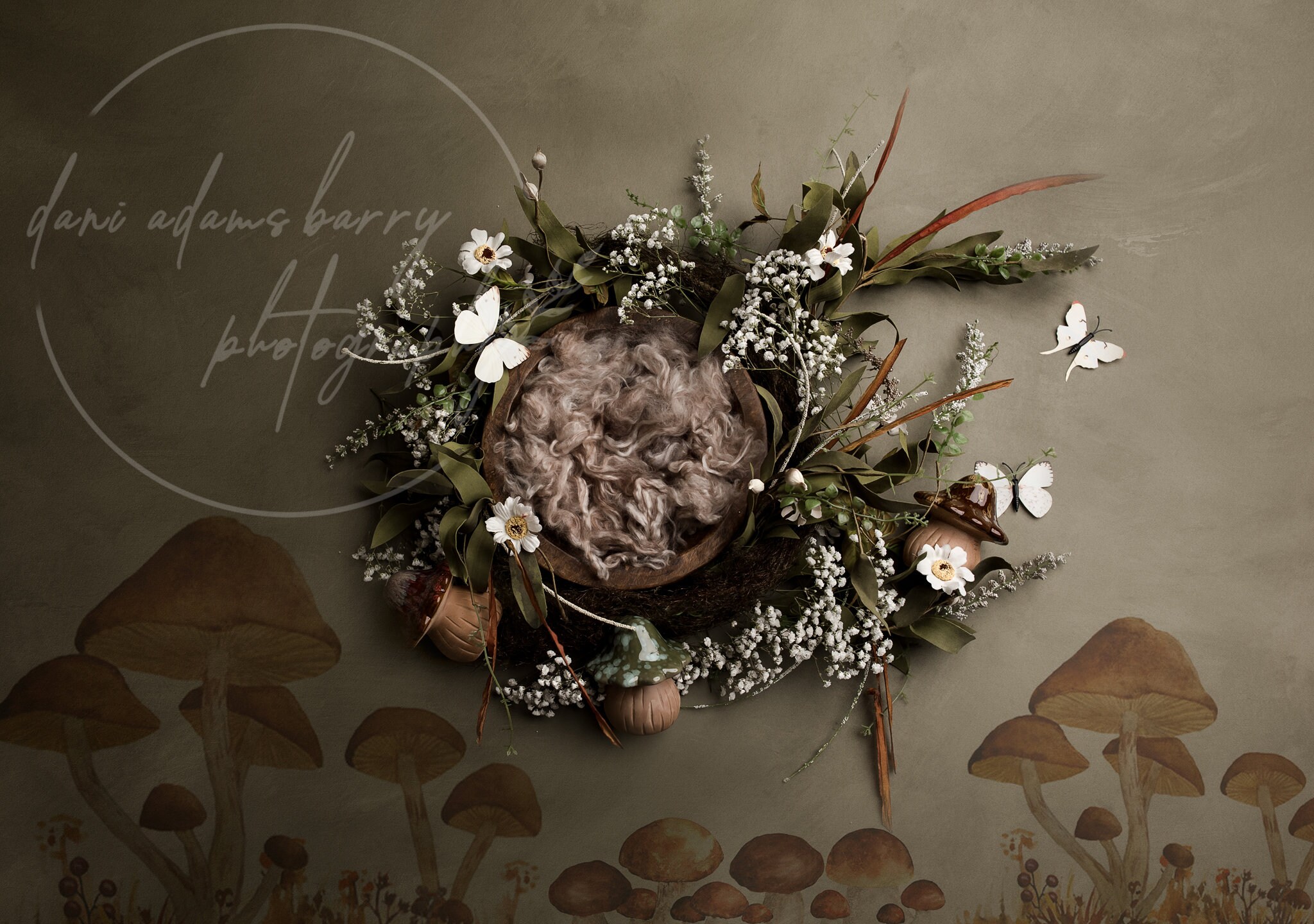 Newborn Digital Backdrop Fairy Garden Mushrooms Fairy - Etsy