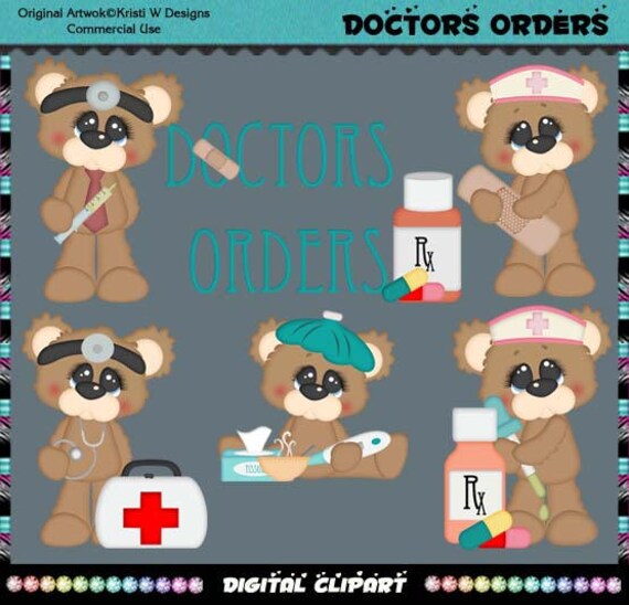 Doctors Orders Bears Teddy Bear Medical Get Well Instant Etsy