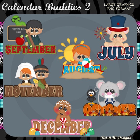 Calendar Buddies 2 It's On The Calendar July thru Etsy