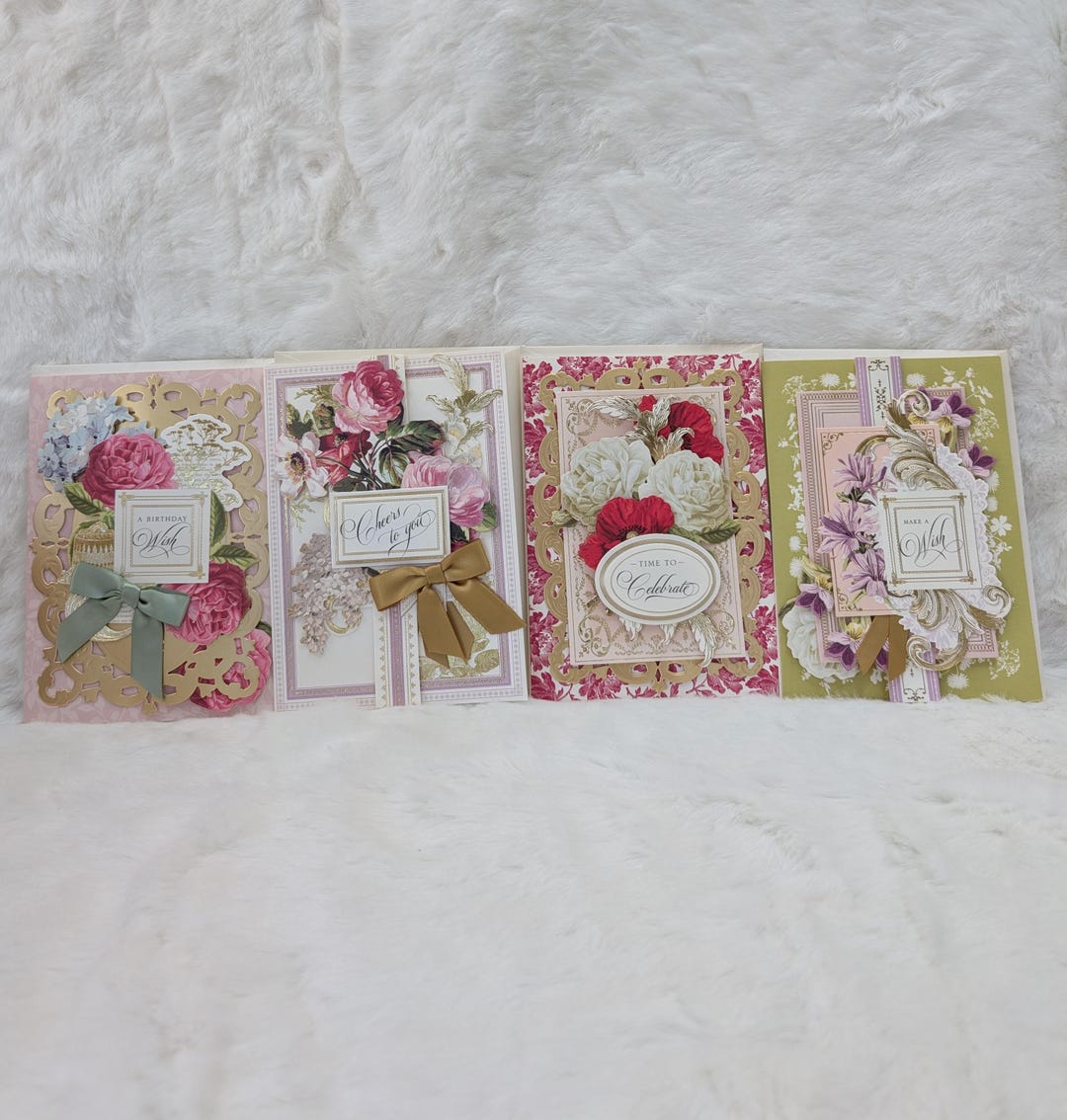 Set of 4 Beautiful Handmade Greeting Cards for Birthdays, These Cards ...