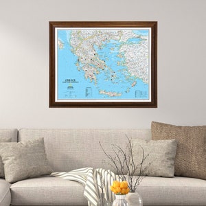 Personalized Classic Greece Push Pin Travel Map - 27&quot;x33.75&quot; - Greece Travel Map - Map of Greece - Colorful Greece Pin Map