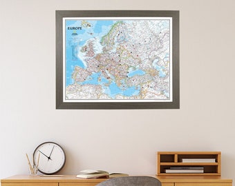 Personalized Classic Europe Push Pin Travel Map -27" H x 33.75" W- Europe Pinnable Map - Map of Europe - European Pin Map - Travelers' Gift!