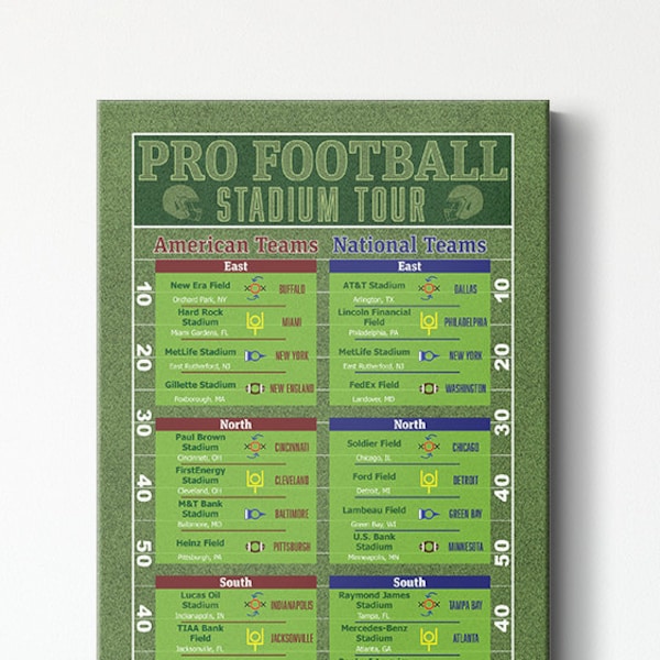 Nfl Stadium Photo Tracker Etsy