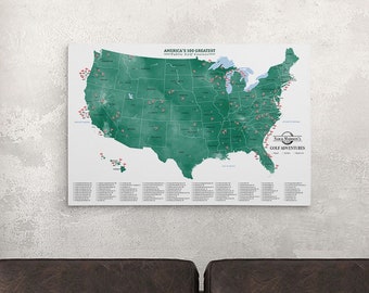 GALLERY WRAPPED Personalized America's 100 Greatest PUBLIC Golf Courses - 20"x30" or 24"x36" - Golf Course List - Map of Public Golf Courses