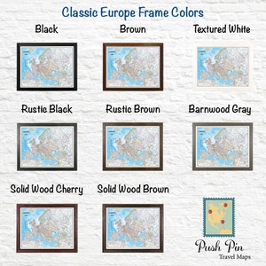 Personalized Classic Europe Push Pin Travel Map 27 H x 33.75 W Europe Pinnable Map Map of Europe European Pin Map Travelers' Gift afbeelding 6