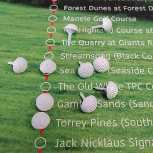 Punaises balle de golf - épingles fantaisie - épingles pour balle de golf personnalisées - punaises - cadeaux pour lui - épingles pour tableau mémo - épingles de golf - épinglette balle de golf
