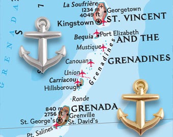 Anchor Push Pins - Silver & Gold Anchor Pins