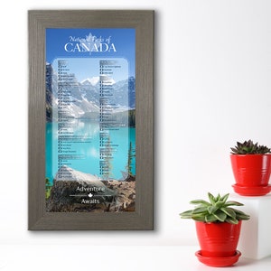 National Parks of Canada Bucket List Tracker - Personalization Included! - Pin Your Canadian National Parks Visits - Canvas Wall Art
