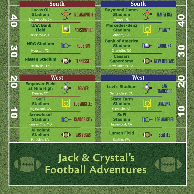 Football Stadiums Bucket List Tracker Free Personalization Etsy