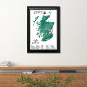 CANVAS Personalized Top Golf Courses of Scotland Wall Map - Golf Adventure Map - Canvas Map - Gift for Golfers - Scotland&#39;s Top Golf Courses