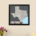 Personalized Earth Toned Texas Travel Map with Pins - Framed Travel Map - Texas Wall Map - Gifts for Him - Gifts for Her