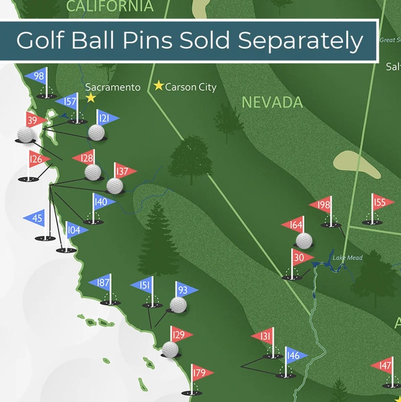 Personalized Golf Courses Tracking Map Map of Top 200 Golf Etsy Personalized Golf Courses Tracking Map Map of Top 200 Golf Etsy