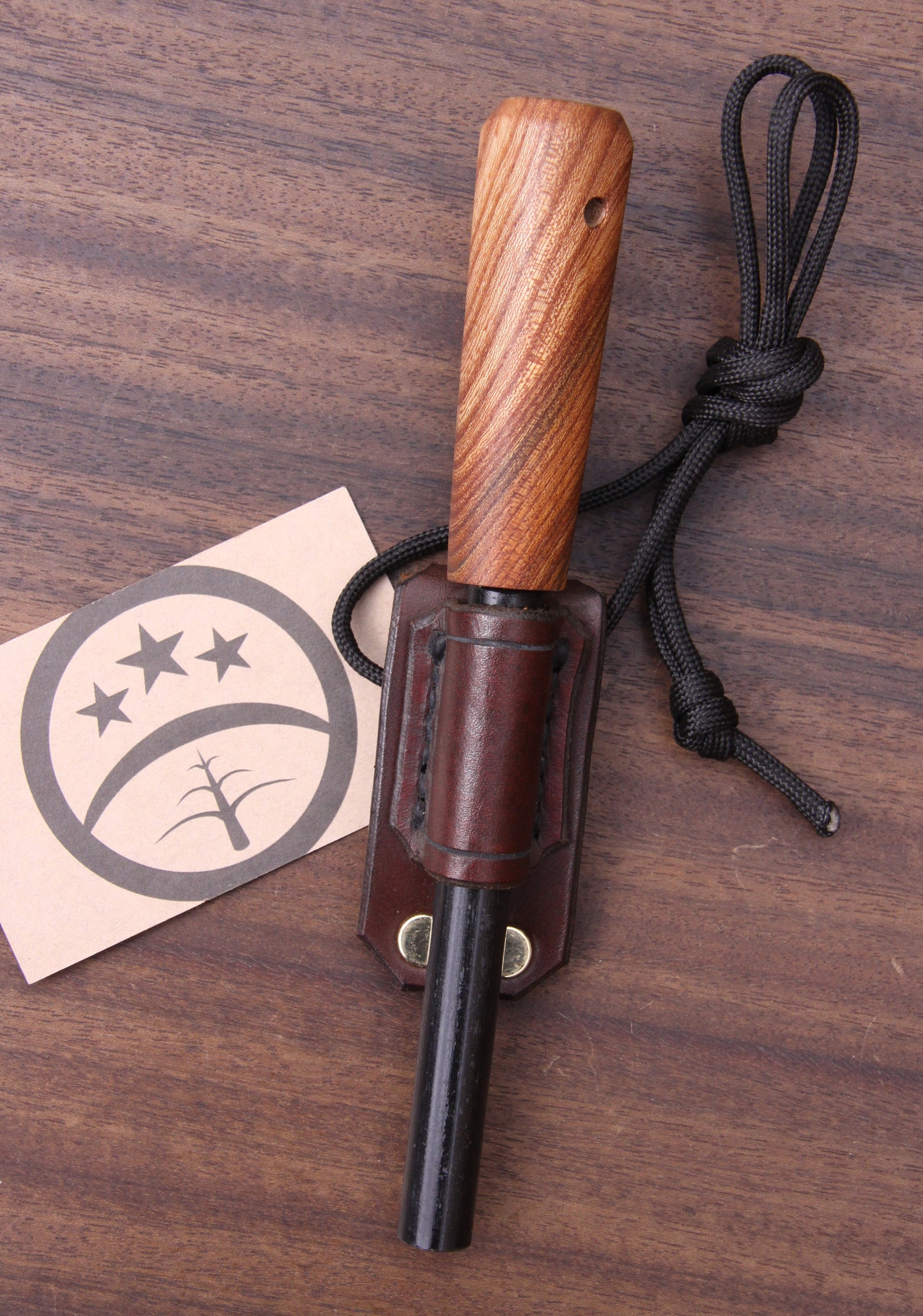 Leather Firesteel / Ferro Rod Holder for 1/2inch Rods Neck and Belt