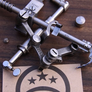 Singer Sewing Machine Set Of Standard Presser / Needle Bars / Head Parts From A Converted &#39;Back-Clamp Lotus Variant&#39; 66K  - Polished - Lot 1
