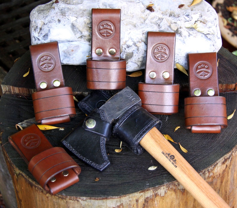Handmade Brown Leather Embossed Axeholder / Beltloop Etsy Canada