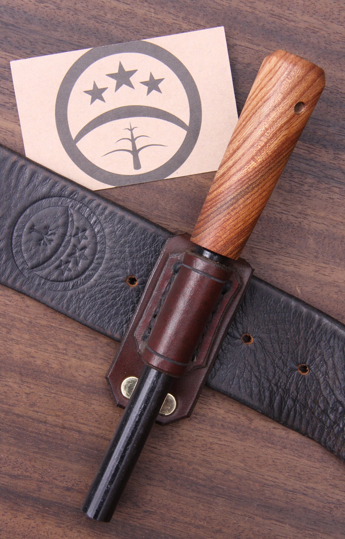 Leather Firesteel / Ferro Rod Holder for 1/2inch Rods Neck and Belt