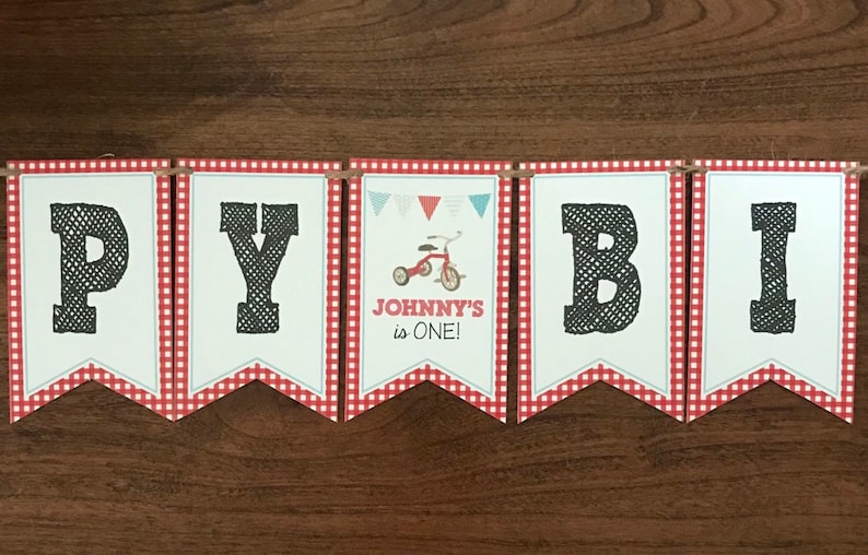 TRICYCLE BIKE Bunting // Birthday Baby Shower Gender Etsy