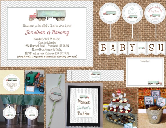 Baby shower truck best sale theme