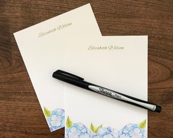 HYDRANGEA BLUE Personal Stationery + Thank You Card + Note Card / Name + Monogram + Family + Housewarming + Gift + Mother's Day + Shower