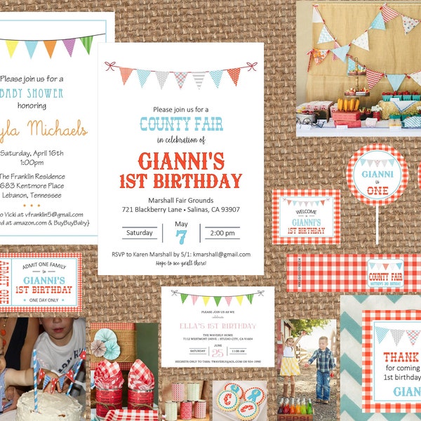 BUNTING + BANNER + County Fair + Carnival + Summer // Birthday + Baby + Bridal Shower + BBQ + Patriotic + Rehearsal Dinner + Nautical + 1st