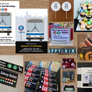 NYC + BUS + Bus Stop + City Skyline // Birthday + Baby + Bridal Shower + Graduation + Wedding + Mitzvah + Milestone + Transportation