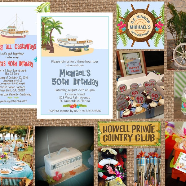 GILLIGANs ISLAND + BOAT + Castaway / Birthday + Shower + Wedding + Beach + Summer + Retirement + Graduation + Survivor + Bbq + Cruise + Luau