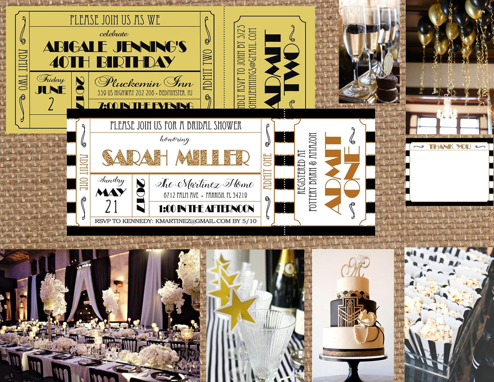 MOVIE Oscars HOLLYWOOD Ticket // Birthday Baby Bridal Etsy