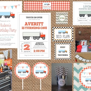 18 WHEELER + SEMI TRUCK + On the Go // Birthday + Baby + Bridal Shower + Retirement + Wedding // Coordinating Items + Full Service Printing