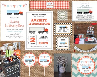 18 WHEELER + SEMI TRUCK + On the Go // Birthday + Baby + Bridal Shower + Retirement + Wedding // Coordinating Items + Full Service Printing