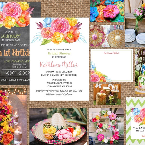 COLORFUL FLOWERS + Enchanted Garden + MEXICAN FiESTA // Birthday + Baby + Bridal Shower + Wedding + Cinco de Mayo + Mother's Day