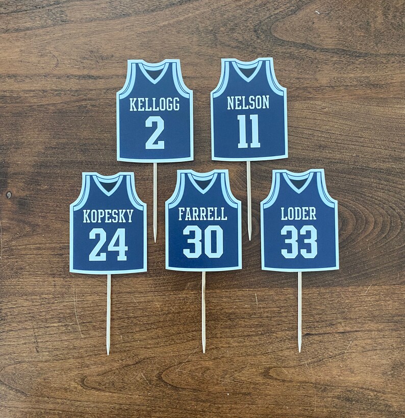 BASKETBALL JERSEY SPORT Cupcake Topper / Birthday Team Etsy