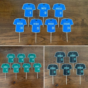 BASEBALL + SOFTBALL JERSEY Cupcake Toppers // Banquet + Birthday + College + School + Team + Pep Rally + Shower + Senior Night