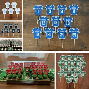 SPORTS JERSEY Football + Soccer + Lacrosse Cupcake Toppers: Banquet + Birthday + College + School + Team + Pep Rally + Shower + Senior Night