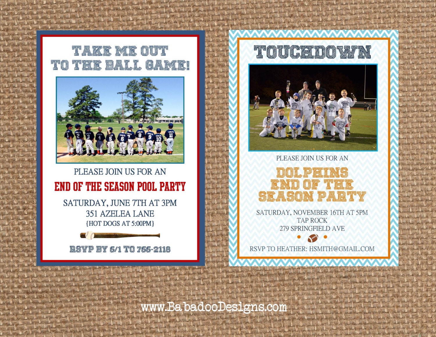 SPORTS End of Season Party // Invitation // choose your colors Etsy