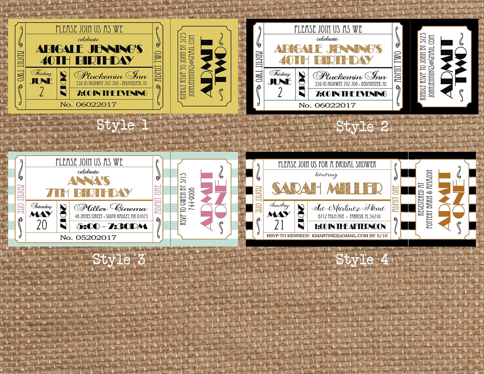 MOVIE Oscars HOLLYWOOD Ticket // Birthday Baby Bridal Etsy