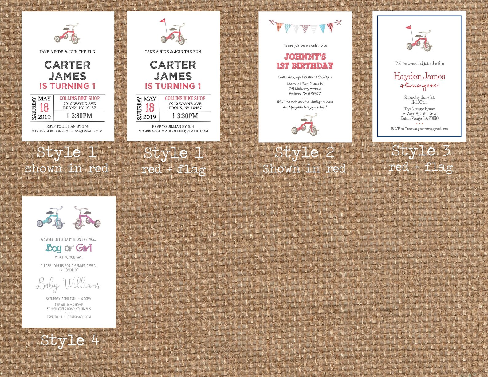 TRICYCLE BIKE Bunting // Birthday Baby Shower Gender Etsy