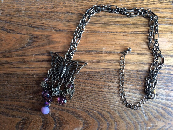 Bronze Butterfly Necklace