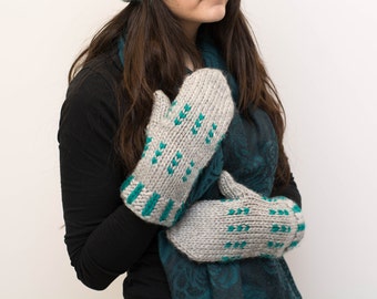 57# Knitted hat and mittens pattern | Instant download