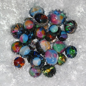 Set of Four Colorful Hand Blown Glass Baubles