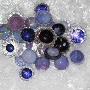 Set of Four Purple Hand Blown Glass Baubles