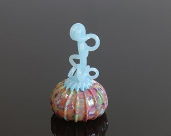 Small Pastel Hand Blown Glass Pumpkin W531