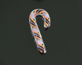 Totally Gothic Little Purple Hand Blown Glass Candy Cane CC10