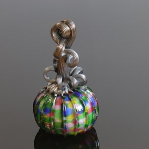 Small Magical Hand Blown Glass Pumpkin W525