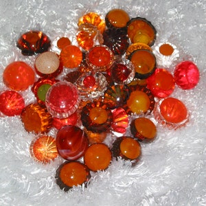 Set of Four Orange Hand Blown Glass Baubles image 1