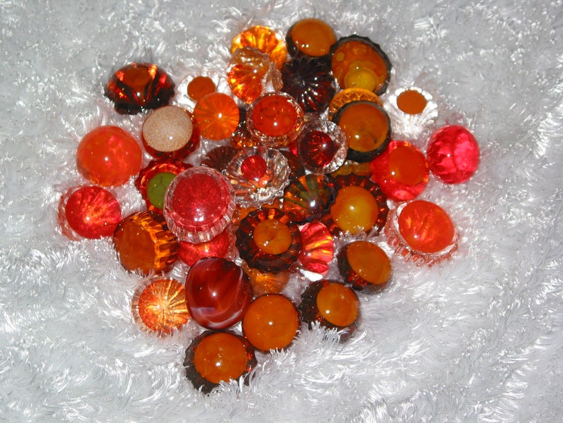 Set of Four Orange Hand Blown Glass Baubles image 1