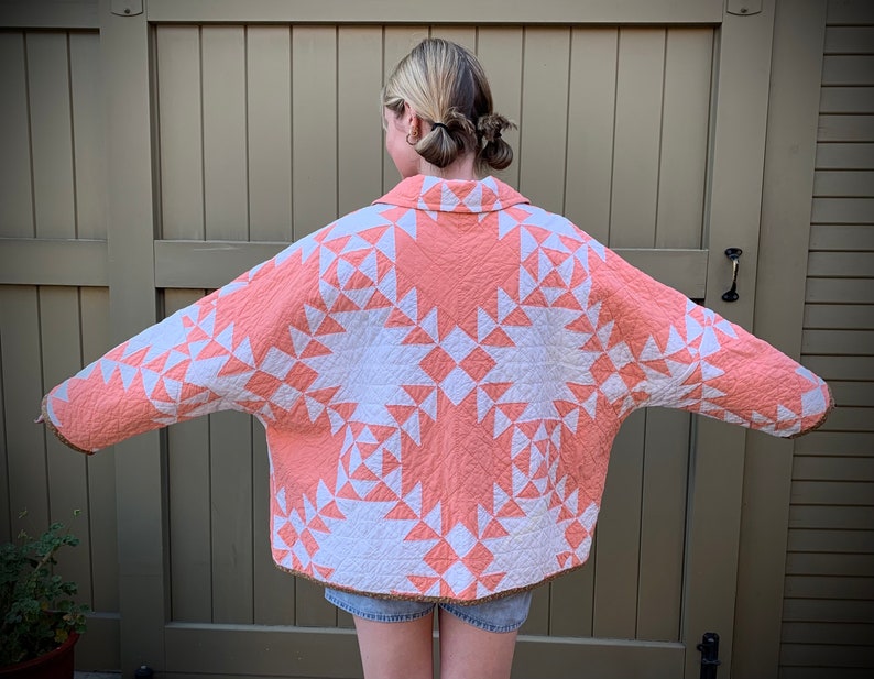 Vintage Patchwork Quilt Handmade Oversized Coat Etsy