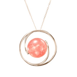 Natural strawberry quartz cherry necklace Rose quartz pendant bead necklace Pink gemstone quartz Natural quartz crystal pendant pink stone