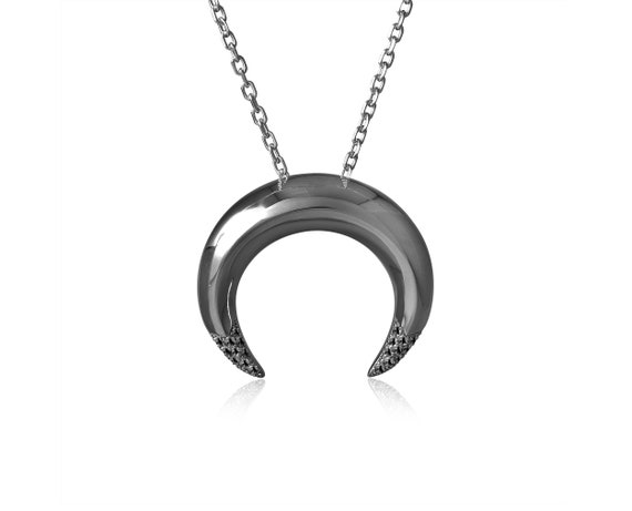 Devon Upside Down Moon Pendant Necklace