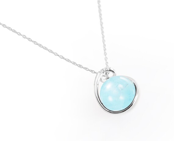 Pendant-aquamarine Diamond Necklace 